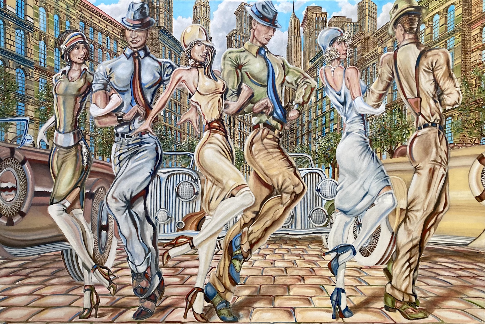 3 Steps Fast And Loose 72 x 48 Oil On Canvas
